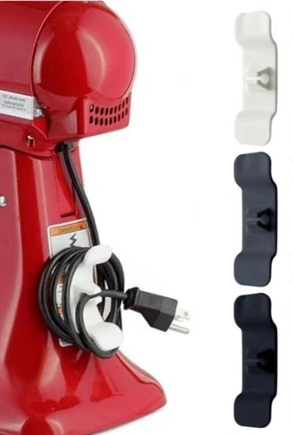 6'lı Pratik Kablo Toparlayıcı Yapışkanlı Klips Mutfak Air Fryer Kettle Kahve Tost Makinası (4940)