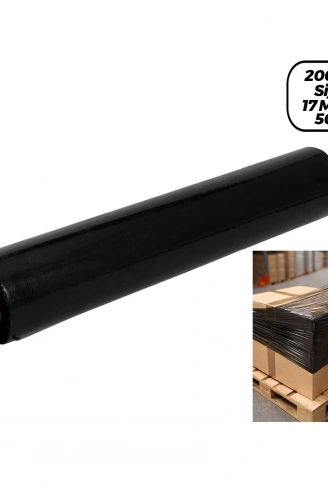 6 ADET BRÜT: 2000GR = NET STREÇ: 1500GR SİYAH KOLİ - PALET STREÇ FİLM 17 MİKRON 50CM (4940)