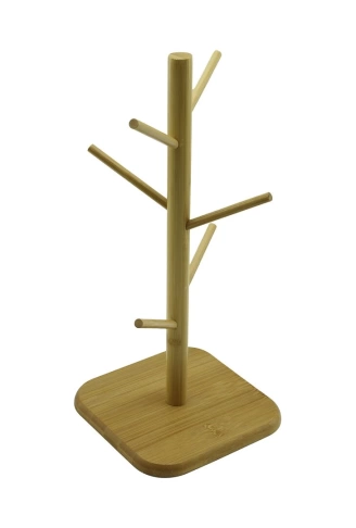 6 KOLLU AHŞAP BAMBU  ORGANİZER ASKILIK  FİNCAN - KUPA BARDAK  KARE TABAN=16CM Y=34.5CM (4940)