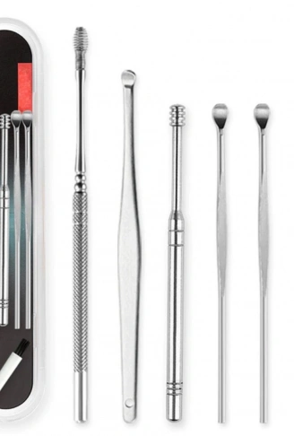 6 Parça Paslanmaz Çelik Kulak Balmumu Toplayıcı Çıkarıcı Temizleyici Bakımı Çubuk Seti (4940)