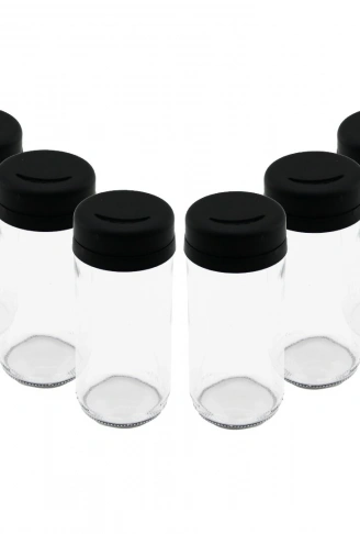 6 PCS CAM - 225ML BAHARATLIK - TUZLUK PLASTİK KAPAK (4940)