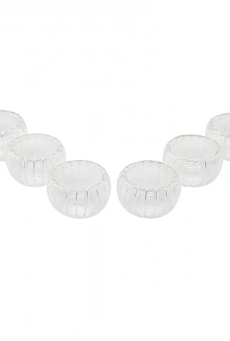 6 PCS   ÇİZGİLİ CAM  ÇİFT CİDARLI LOKUMLUK - SOSLUK  50 ML (4940)