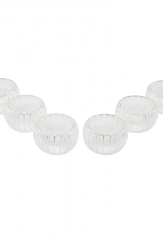 6 PCS   ÇİZGİLİ CAM  ÇİFT CİDARLI LOKUMLUK - SOSLUK  50 ML (4940)