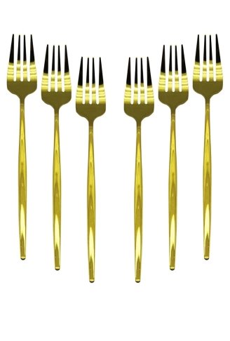 6 PCS GOLD YEMEK ÇATAL SETİ (4940)