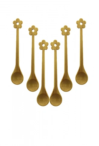 6 PCS   MİNİ   BAMBU AHŞAP KAŞIK   14.5CM (4940)