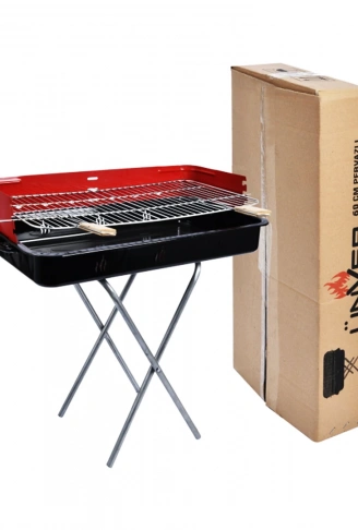 60CM  PERVAZLI PORTATİF AYAKLI MANGAL TEKLİ KUTULU (4940)