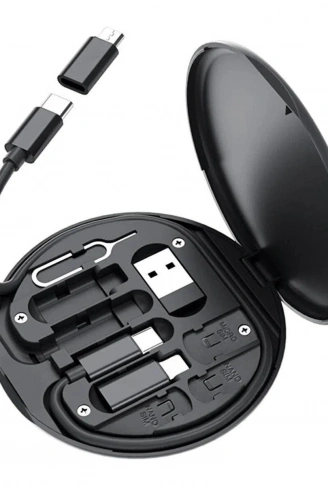 60w Destekli Kablo Kutusu Seyahat Kablo Seti 5&apos;i 1 arada USB Type-C Şarj Kablosu Seti (4940)