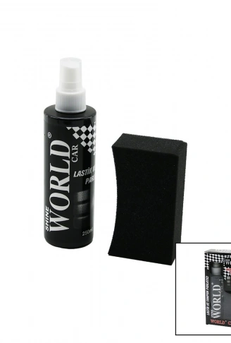 SHINE WORLD CAR  LASTİK - TAMPON  PARLATICI SPREY SETİ  PLASTİK ŞİŞE   250ML ± %10 PARLATMA SÜNGERİ (4940)