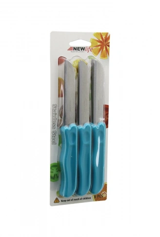 6PCS  MEYVE  BIÇAK  RENKLİ PLASTİK SAPLI (4940)