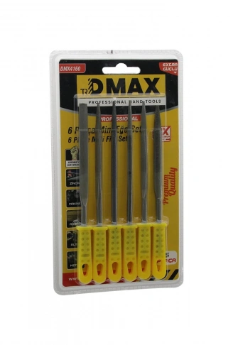 6PCS MİNİ ÇELİK EĞE SETİ DÜZ - YUVARLAK - YARI DAİRESEL - KARE - ÜÇGEN (4940)