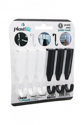 6PCS - TEK KOLLU   ÇOK AMAÇLI - TAK ÇIKAR  PRATİK PLASTİK ASKI (4940)