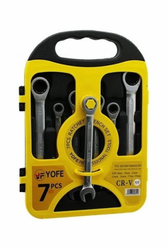 7 PCS CIRCIR KOMBİNE ANAHTAR SETİ 8-10-12-13-14-17-19MMPLASTİK TAŞIMA ÇANTALI (4940)