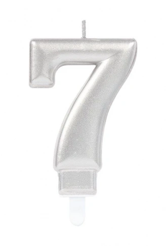 7 Rakam Mum Gümüş Renk (4940)
