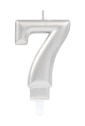 7 Rakam Mum Gümüş Renk (4940)