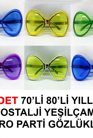70li 80li Yıllar Nostalji Yeşilçam Retro Parti Gözlükleri 6 Adet (4940)