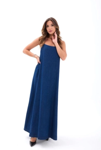 7432 KOT ELBİSE-MAVİ