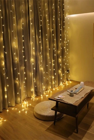 8 Fonksiyonlu 200 Led 10 Saçak Şerit Led 2x2 Perde İp Led (Gün Işığı) (4940)