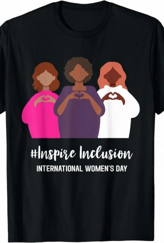 8 Mart Dünya Kadınlar Günü İçin Özel Baskılı T-shirt - Siyah