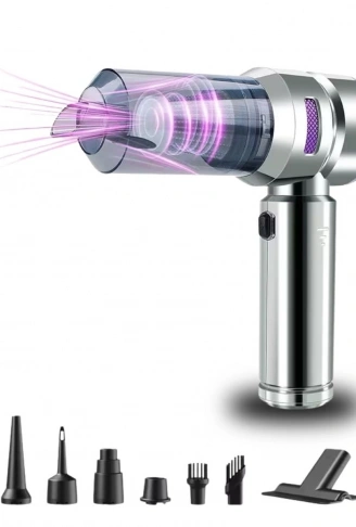 9 Farklı Uçlu Kablosuz Şarjlı Araç İçi Süpürge – Wireless Destekli, Güçlü Emiş, Taşınabilir Pratik Araç Temizleyici (4940)