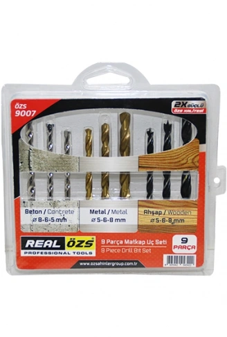 9 PARÇA  MATKAP UCU SETİ BETON - METAL - AHŞAP - 5-6-8MM (4940)