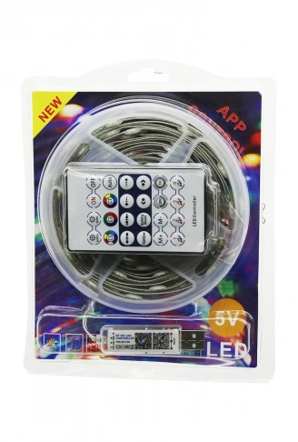 9MT  KUMANDALI - USB Lİ  RGB ŞERİT LED  0.4W/M - 20lm/led   -20+55°C (4940)