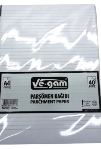 A4 40 PARÇA  ÇİZGİLİ PARŞÖMEN KAĞIDI (4940)