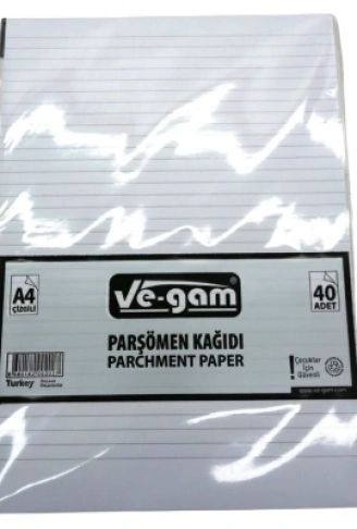 A4 40 PARÇA  ÇİZGİLİ PARŞÖMEN KAĞIDI (4940)