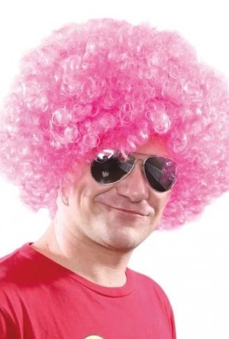 Açık Pembe Renk Kıvırcık Afro Bonus Peruk (4940)