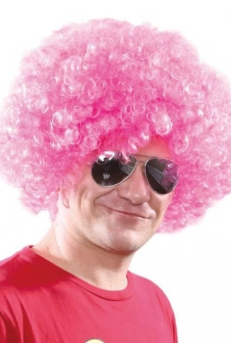 Açık Pembe Renk Kıvırcık Afro Bonus Peruk (4940)
