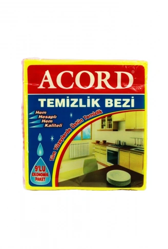 ACORD KOD-384 9 PARÇA  TEMİZLİK BEZİ 35X37CM (4940)