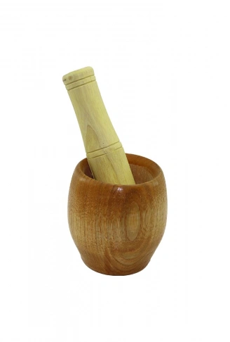 AHŞAP BAMBU HAVAN SARIMSAK DÖVECEK Ç: 7CM--D: 5.8CM--Y: 8.5CM  FİLELİ AMBALAJ (4940)