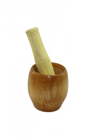 AHŞAP BAMBU HAVAN SARIMSAK DÖVECEK Ç: 7CM--D: 5.8CM--Y: 8.5CM  FİLELİ AMBALAJ (4940)