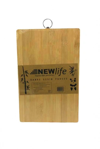 AHŞAP KOYU BAMBU KESİM PANOSU METAL KULPLU 18X28CM (4940)