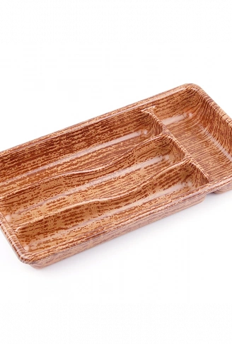 AHŞAP RENK - 4 BÖLMELİ ÇEKMECE İÇİ KAŞIKLIK 36X20CM (4940)