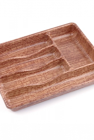 AHŞAP RENK - 5 BÖLMELİ ÇEKMECE İÇİ KAŞIKLIK 36X29CM (4940)