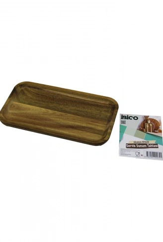 AKASYA DİKDÖRTGEN AHŞAP SERVİS SUNUM TEPSİ - TAHTASI  MİNİ TEPSİ   25 X 14 X 1.4CM (4940)