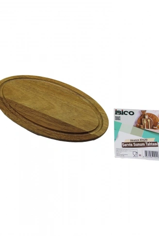 AKASYA OVAL AHŞAP SERVİS SUNUM TEPSİ - TAHTASI  MİNİ TEPSİ   25 X 14 X 1.4CM (4940)