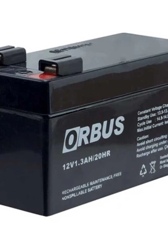 AKÜ 12 VOLT 1.3 AMPER ORBUS ORB12-1.3 (96 X 42 X 52 MM) (4940)