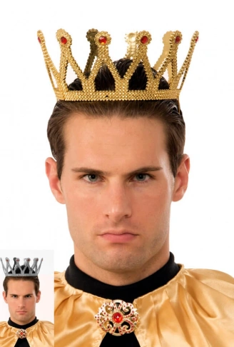 Altın Renk Çocuk ve Yetişkin Uyumlu Kral Tacı (4940)