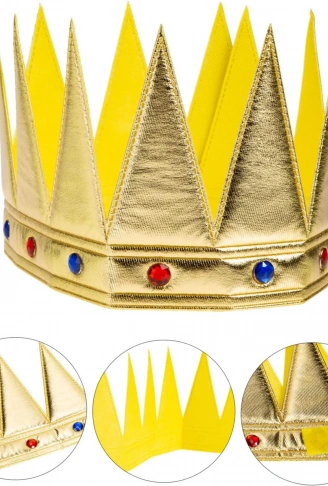 Altın Renk Eva Yumuşak Kral Kraliyet Tacı Yetişkin Çocuk Uyumlu 55 cm (4940)