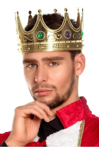 Altın Renk Yetişkin Çocuk Uyumlu Kral Tacı 60 cm (4940)