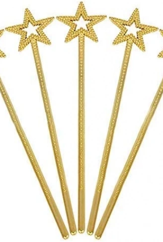 Altın Renk Yıldız Peri Asası Peri Değneği 34 cm 1 Adet (4940)
