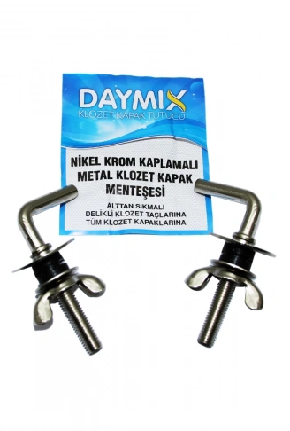 ALTTAN SIKMALI METAL KLOZET KAPAK MENTEŞESİ VİDASI NİKEL KROM KAPLAMALI (4940)