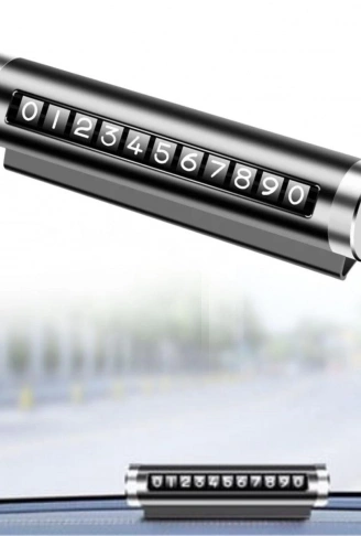 Alüminyum Kasa Siyah Renk Çevirmeli Araç Içi Telefon Numaratörü Park Oto Numaratörü (4940)