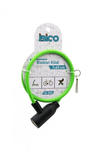 ANAHTARLI EKO - İNCE PLASTİK KAFA BİSİKLET KİLİT ÇELİK TEL RENKLİ KILIF 7MMX65CM (4940)