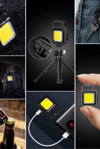 Anahtarlıklı, Açacaklı,Güçlü Mıknatıslı 3 Farklı Led Modlu Mini Boy Asılabilen Led Kamp Aydınlatması,El Feneri (4767) - Lisinya