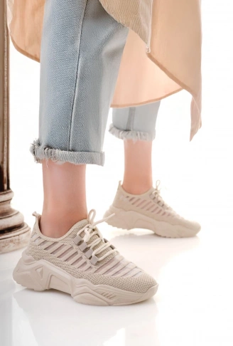 Ante Bej Triko Bağcıklı Spor Ayakkabı