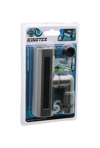 ANTRASİT GRİ  GENİŞ - ŞELALE  4 FONKSİYONLU  360 DERECE OYNAR BAŞLIK PERLATÖR MUSLUK UCU KTX-3288 (4940)