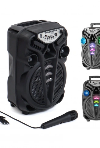 AO-835-832 KARAOKE MİKROFONLU WİRELESS HOPARLÖR - SPEAKER IŞIKLI USB ŞARJLI DC 5V - TF - AUX 8 INC INCH PL-4681 (4940)