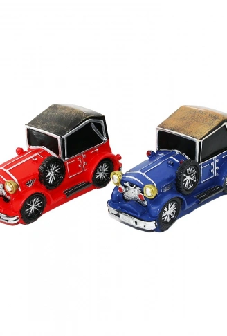 ARABA VİNTAGE DEKORATİF BİBLO - KUMBARA RENKLİ 19X11X9CM REÇİNE (4940)